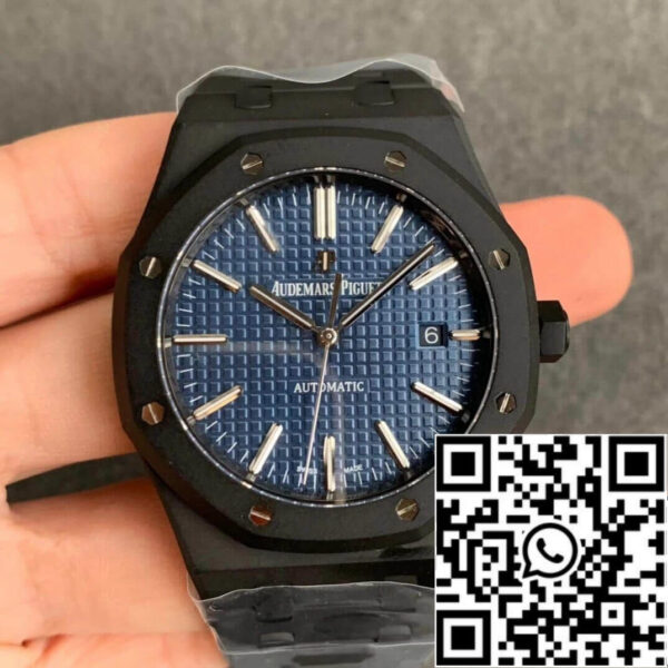 Audemars Piguet Royal Oak 15400 DLC Carbon  Best Edition ZF Factory Blue Dial