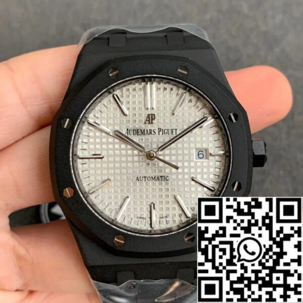 Audemars Piguet Royal Oak 15400 DLC Carbon  Best Edition ZF Factory White Dial