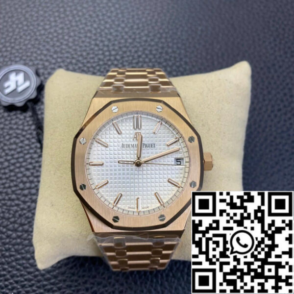 Audemars Piguet Royal Oak 15500 1:1 Best Edition ZF Factory Rose Gold White Dial