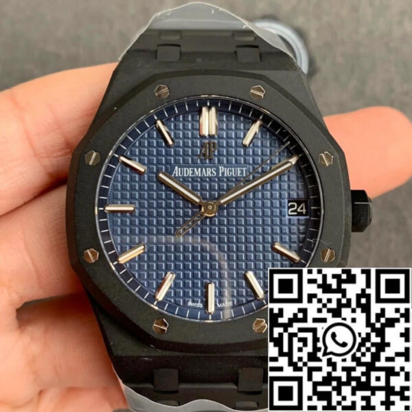 Audemars Piguet Royal Oak 15500 DLC Carbon  Best Edition ZF Factory Blue Dial