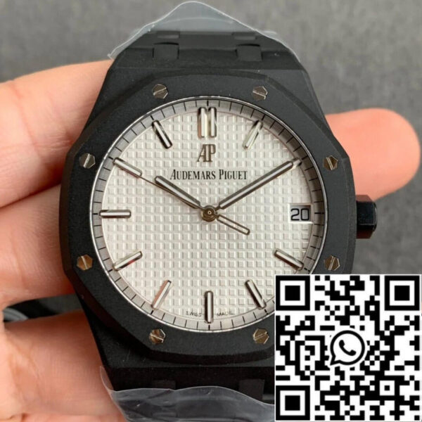 Audemars Piguet Royal Oak 15500 DLC Carbon  Best Edition ZF Factory White Dial