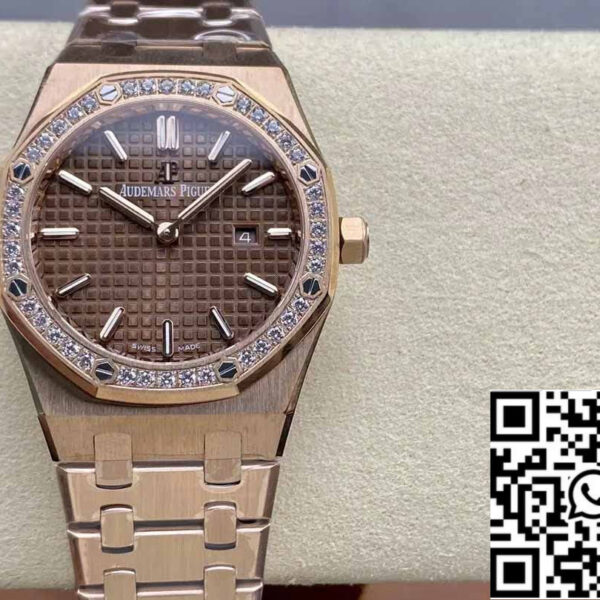 Audemars Piguet 67651 Quartz 33mm 1:1 Best Edition ZF Factory Brown Dial Rose Gold