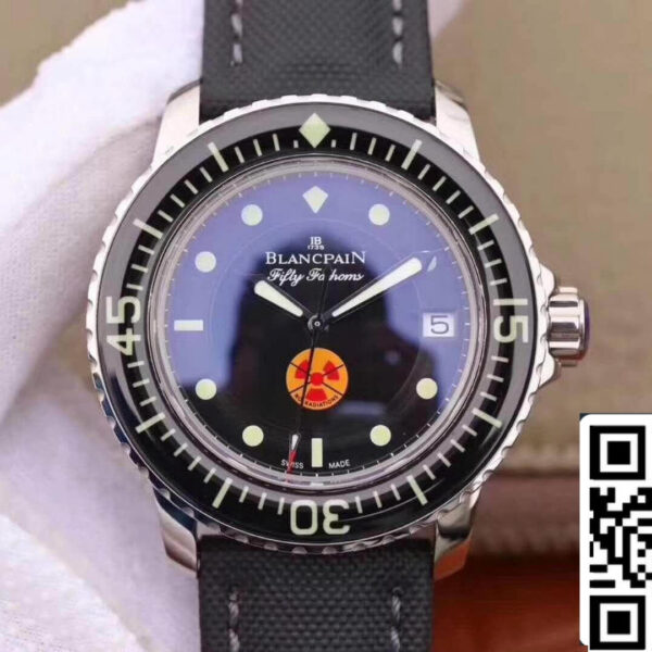 Blancpain Fifty Fathoms 5015B-1130-52 ZF Factory 1:1 Best Edition Swiss ETA2836-2 Superlumed Correct Textured Black Dial