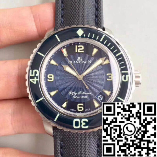 Blancpain Fifty Fathoms 5015D-1140-52B ZF Factory Men Watches 1:1 Best Edition Swiss ETA2836-2 Blue Dial
