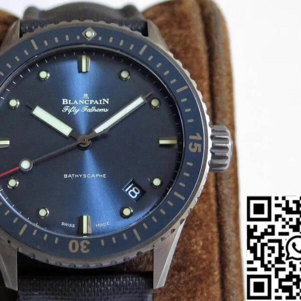 Blancpain Fifty Fathoms Bathyscaphe 5000-0240-O52A ZF Factory Men Watches 1:1 Best Edition Swiss ETA1315 Blue Sunburst Dial