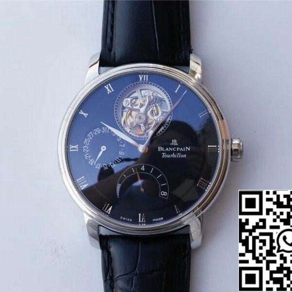 Blancpain Villeret 6025-1542-55 True Tourbillon 1:1 Best Edition JB Factory Black Dial Swiss Cal.25