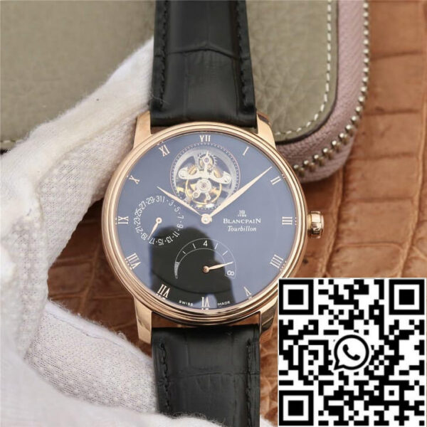 Blancpain Villeret 6025-3642-55B 1:1 Best Edition JB Factory Gold Case Black Dial