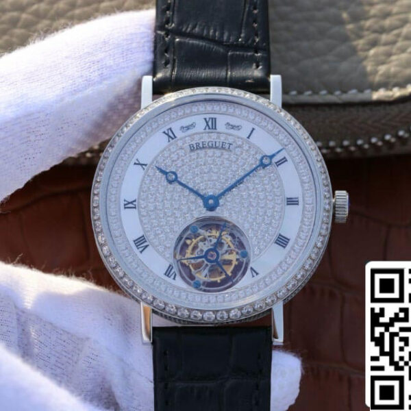 Breguet Classique Tourbillon 1:1 Best Edition Stainless Steel Diamond Dial