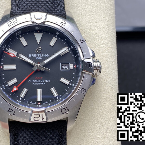 Breitling Avenger Automatic GMT 44 BLS Factory 1:1 Best Clone Grey Dial Red Pointer