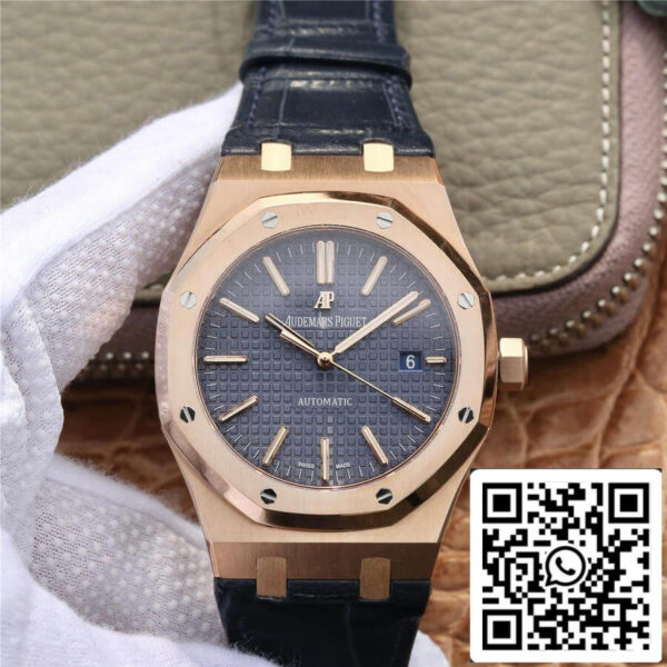 Audemars Piguet Royal Oak 15400 1:1 Best Edition OM Factory Rose Gold Leather Strap