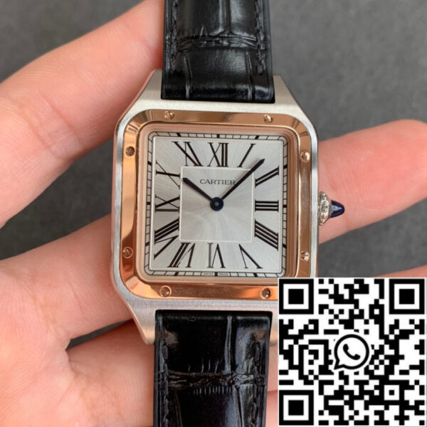 Cartier Santos-Dumont WGSA0022 1:1 Best Edition F1 Factory Silver Case Black Strap