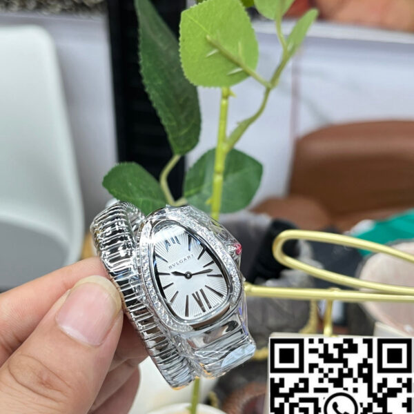 BVLGARI 101816 Serpenti Tubogas Silver Diamond 1:1 Best Edition BV Factory