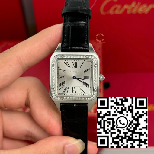 Cartier Santos – Dumont White Dial Benzel Swarovski 38mm x 27.5mm Steel – VIP Version