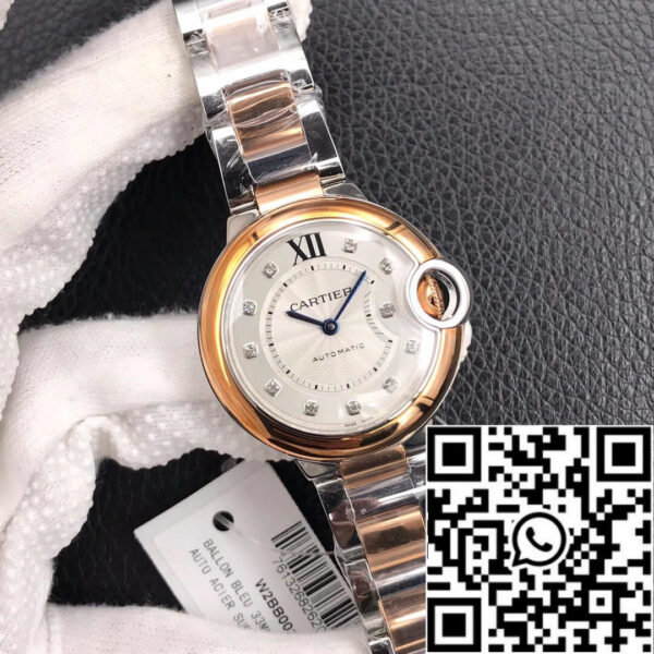 Ballon Bleu De Cartier 28MM 1:1 Best Edition V6 Factory V8 Silver Dial Gold Strap