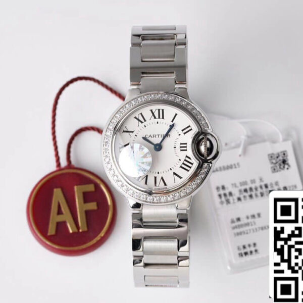 Ballon Bleu De Cartier 28MM W4BB0015 1:1 Best Edition AF Factory White Dial