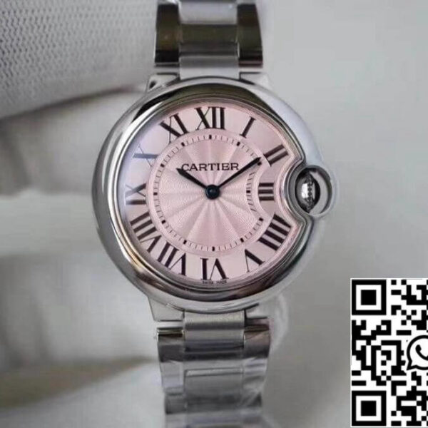 Ballon Bleu De Cartier 33 mm V6 Factory 1:1 Best Edition Swiss ETA076 Pink Dial