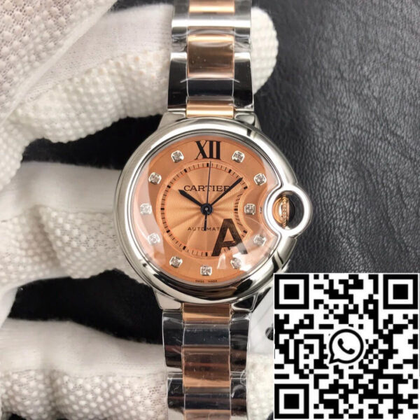 Ballon Bleu De Cartier 33MM 1:1 Best Edition V6 Factory Rose Gold Dial