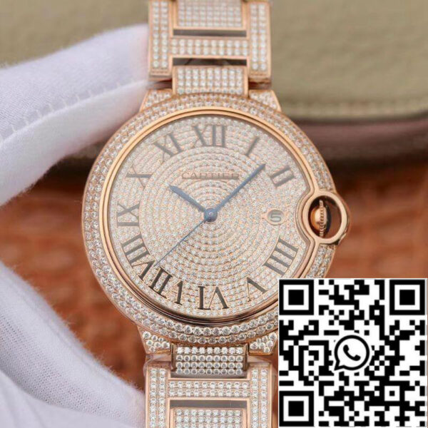 Ballon Bleu De Cartier W69006Z2 42mm TW Factory 1:1 Best Edition Full Diamond Rosegold Swiss ETA 2824