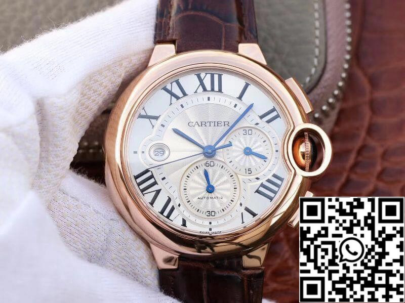 Ballon Bleu De Cartier W6920074 ZF Factory Men Watches 1:1 Best Edition Swiss ETA7750 White Textured Dial