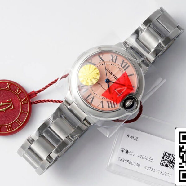 Ballon Bleu De Cartier WSBB0046 33MM 1:1 Best Edition AF Factory Pink Dial