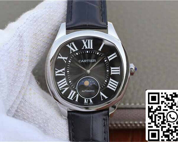 Drive De Cartier Moonphase WGNM0009 1:1 Best Edition Stainless Steel Black Dial