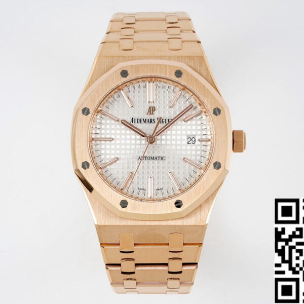 Audemars Piguet Royal Oak 15400ST 1:1 Best Edition ZF Factory White Dial Rose Gold