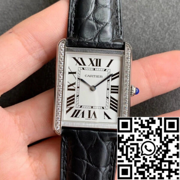 Cartier Tank 1:1 Best Edition K11 Factory Black Leather Strap