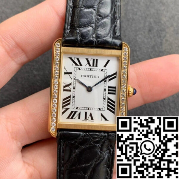 Cartier Tank 1:1 Best Edition K11 Factory V2 Yellow Gold White Dial