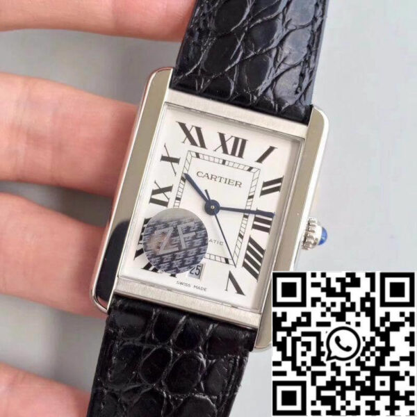 Cartier Tank Solo W5200027 ZF Factory 1:1 Best Edition Mechanical Watches Swiss ETA9015 Black Leather Strap