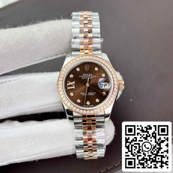Replica Rolex Lady-Datejust 28 279171-0003 Chocolate dial EW Factory Best Edition