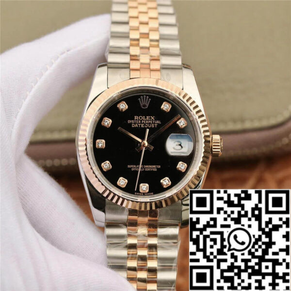 Rolex Datejust 116231 1:1 Best Edition GM Factory Black Diamond Dial