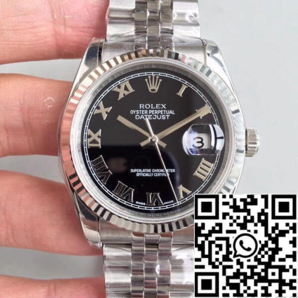 Rolex Datejust 116334 EW Factory 1:1 Best Edition Swiss ETA2836 Black Dial Roman Marker
