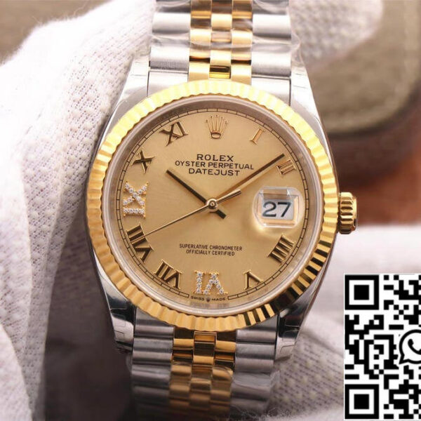 Rolex Datejust 126233 1:1 Best Edition EW Factory Gold Dial