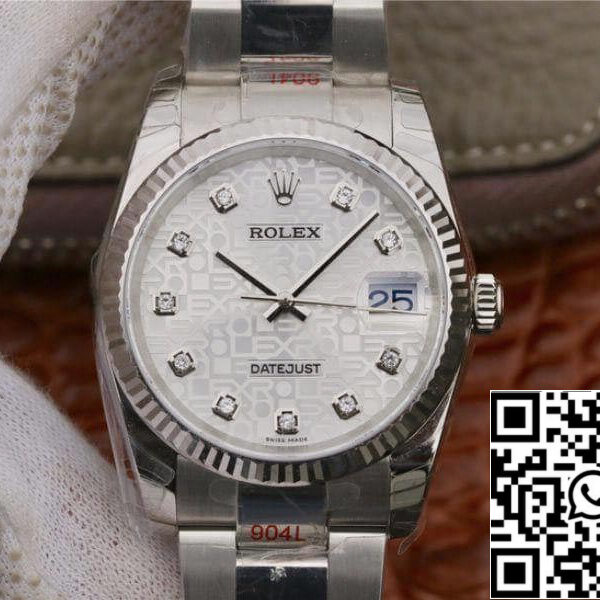 Rolex Datejust 36 116234 AR Factory 1:1 Best Edition Swiss ETA2836-2 Silver Computer Dial