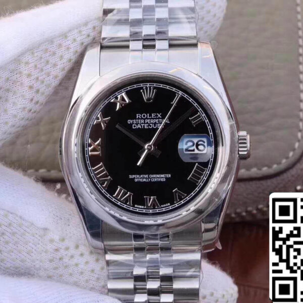 Rolex Datejust 36mm 116234 AR Factory 1:1 Best Edition Swiss ETA3135 Black Dial