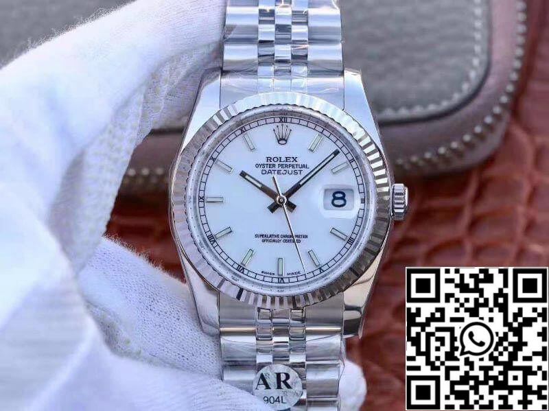 Rolex Datejust 36mm 116234 AR Factory 1:1 Best Edition Swiss ETA3135 White Dial