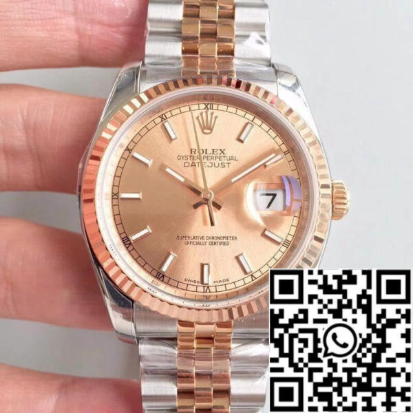 Rolex Datejust 36mm 116234 AR Factory Mechanical Watches 1:1 Best Edition Swiss ETA3135 Rose Gold Dial