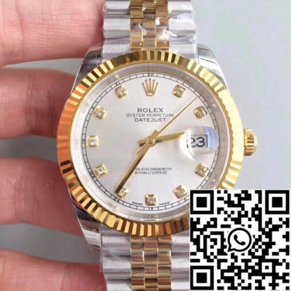 Rolex Datejust 41 126333 Silver Dial 1:1 Best Edition Swiss ETA3255 Stainless Steel 410L and 18K Yellow Gold Bracelet