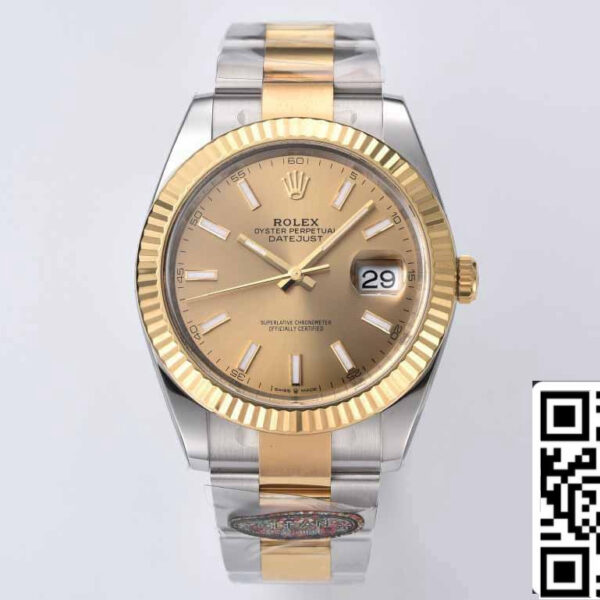 Rolex Datejust 41MM M126333-0009 1:1 Best Edition Clean Factory Gold Dial