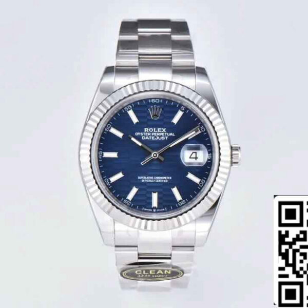 Rolex Datejust 41MM M126334-0031 1:1 Best Edition Clean Factory Blue Dial Oyster Strap