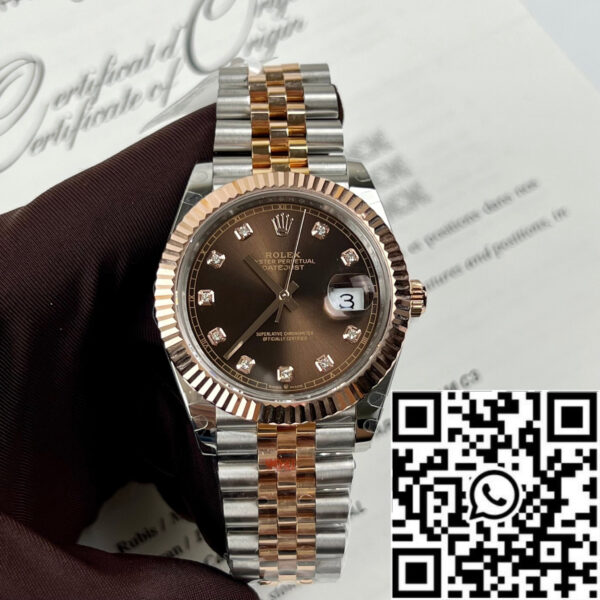 Rolex Datejust 41mm 126331-0004 Chocolate Dial custom 18k gold filled Best 1:1 Edition