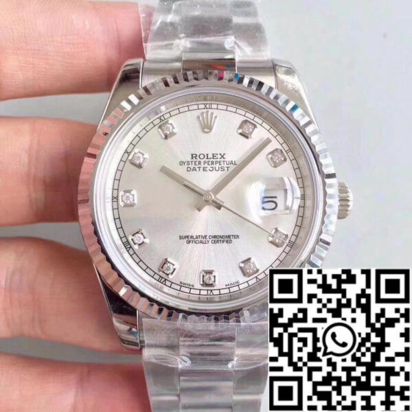 Rolex Datejust II 116334-0009 EW Factory 1:1 Best Edition Swiss ETA2836 Silver Dial Diamond Marker