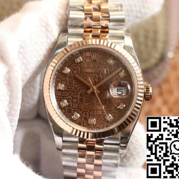 Rolex Datejust M126231-0025 1:1 Best Edition EW Factory Rose Gold Chocolate Color Dial