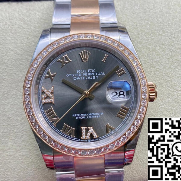 Rolex Datejust M126281RBR-0012 1:1 Best Edition EW Factory Dark Grey Dial