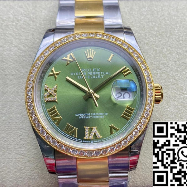 Rolex Datejust M126283RBR-0012 1:1 Best Edition EW Factory Green Dial