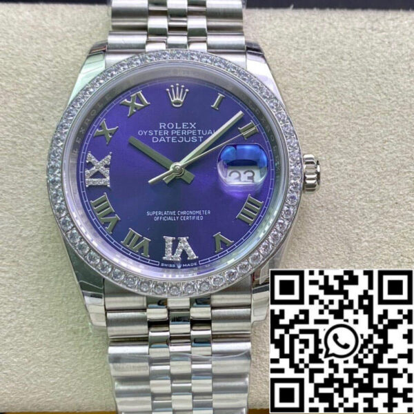 Rolex Datejust M126284RBR-0013 1:1 Best Edition EW Factory Purple Dial