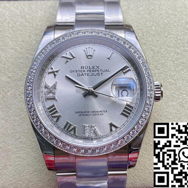 Rolex Datejust M126284RBR-0022 1:1 Best Edition EW Factory Silver Dial
