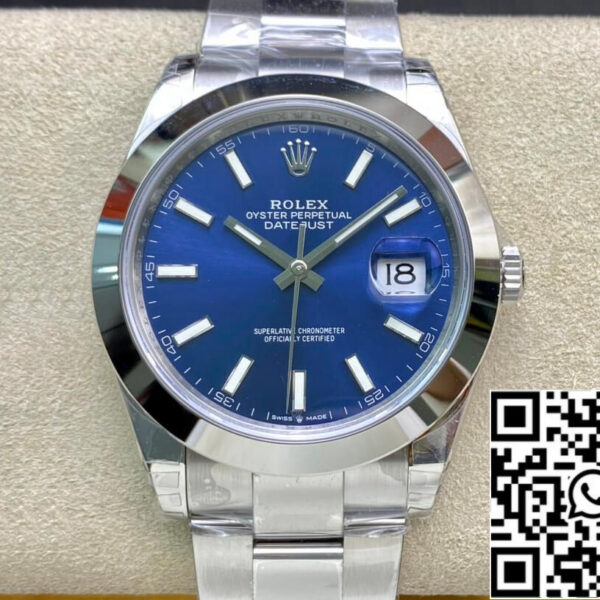 Rolex Datejust M126300-0001 1:1 Smooth rim VS Factory Blue Dial