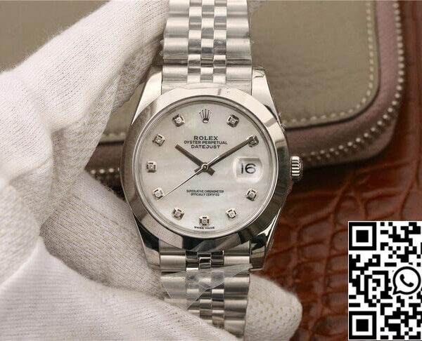 Rolex Datejust M126300 1:1 Best Edition EW Factory White Fritillary Dial