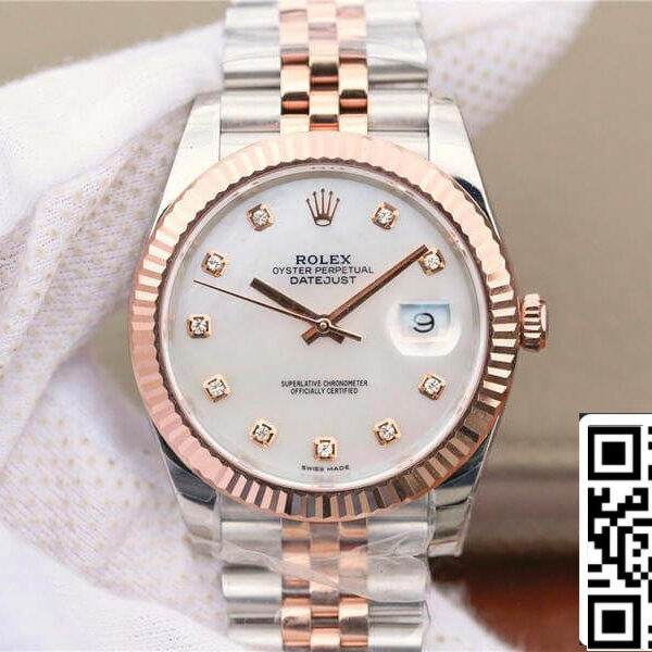 Rolex Datejust M126331-0014 1:1 Best Edition EW Factory Rose Gold Mother-Of-Pearl Dial